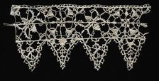 Needlepoint (Reticella) and Bobbin Lace Insertion and Edging, late 16th century. Creator: Unknown