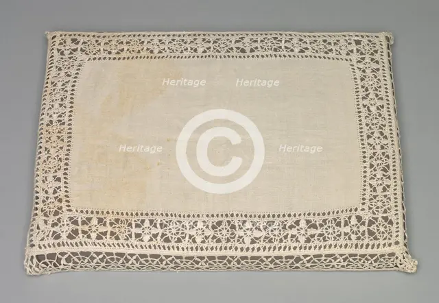Needlepoint (Reticella) and Bobbin Lace Pillow Case, 17th-18th century. Creator: Unknown.