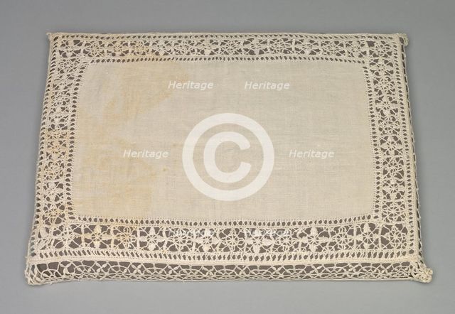 Needlepoint (Reticella) and Bobbin Lace Pillow Case, 17th-18th century. Creator: Unknown.