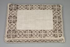 Needlepoint (Reticella) and Bobbin Lace Pillow Case, 17th century. Creator: Unknown