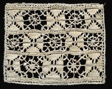 Needlepoint (Reticella and Drawnwork) Lace Panel, 16th century. Creator: Unknown