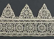Needlepoint (Reticella) Lace Insertion and Edging, 16th century. Creator: Unknown