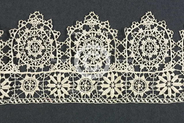 Needlepoint (Reticella) Lace Insertion and Edging, second half of 16th century. Creator: Unknown.