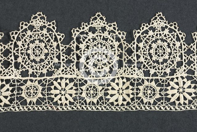 Needlepoint (Reticella) Lace Insertion and Edging, second half of 16th century. Creator: Unknown.
