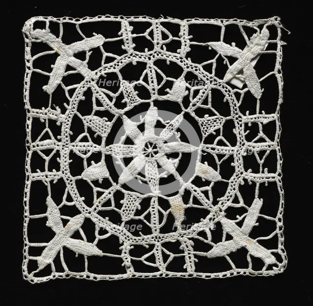 Needlepoint (Reticella) Lace Square, 16th-17th century. Creator: Unknown.