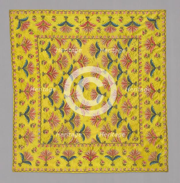 Needlework Cover, India, 19th century. Creator: Unknown.