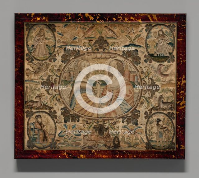 Needlework (Depicting the Four Seasons), England, c. 1660. Creator: Unknown.