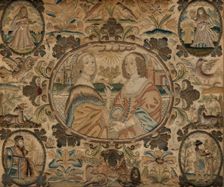 Needlework (Depicting the Four Seasons), England, c. 1660. Creator: Unknown