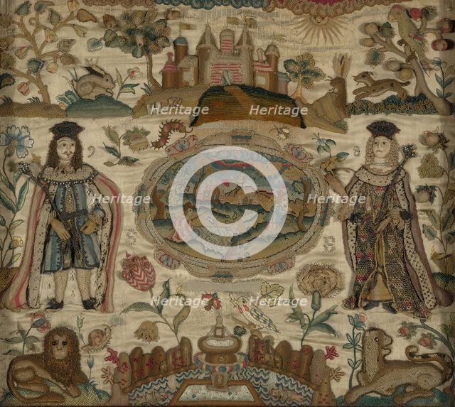 Needlework, England, 1698. Creator: Unknown.
