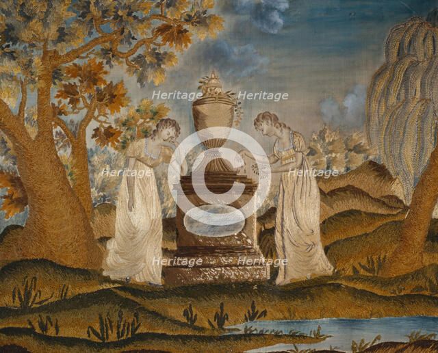 Needlework Mourning Picture, about 1790. Creator: Rebecca Bell.