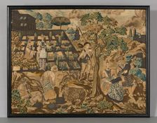 Needlework Panel, Portugal, Late 17th century. Creator: Unknown