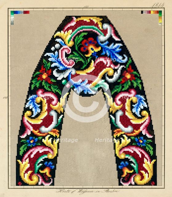 Needlework pattern,c1870-1900. Creator: Hertz & Wegener.