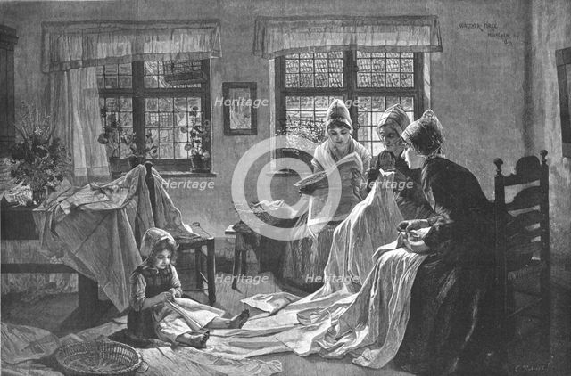 ''" Needlework"; Poor and content is rich, and rich enough...', , 1890. Creator: Unknown.