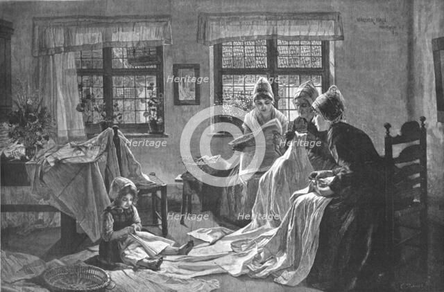 ''" Needlework"; Poor and content is rich, and rich enough...', , 1890. Creator: Unknown.