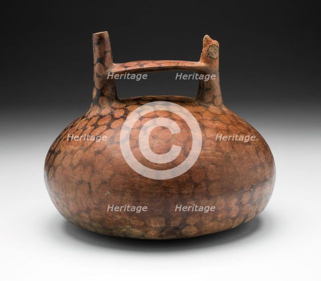 Negative-Painted Spotted Vessel with Bird-Head Spout, 650/150 B.C. Creator: Unknown.
