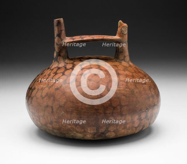 Negative-Painted Spotted Vessel with Bird-Head Spout, 650/150 B.C. Creator: Unknown.