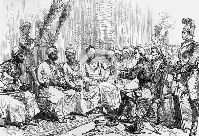 'Negotiations for Peace: Meeting of the British and Burmese Commissioners', c1891. Creator: James Grant.