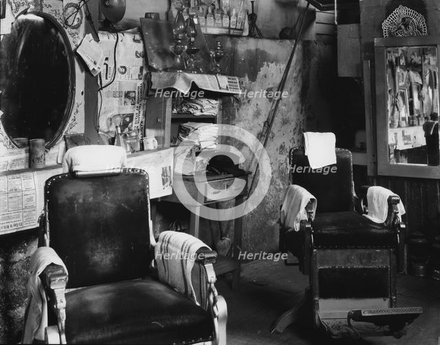 Negro barber shop, Atlanta, Georgia, 1936. Creator: Walker Evans.