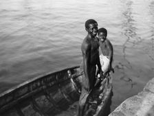 Negro diving boys, Nassau, W.I., between 1900 and 1906. Creator: William H. Jackson