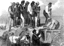 Negro labour strengthening the fortifications of Savannah, Georgia, American Civil War, 1863