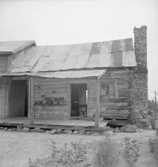 Negro sharecropper house on dirt, near Olive Hill, North Carolina, 1939. Creator: Dorothea Lange