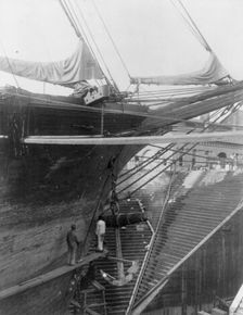 Negro students working at shipbuilding at the Newport News Shipbuilding Co., 1899 or 1900. Creator: Frances Benjamin Johnston