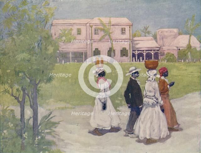 'Negroes Going To Work, Barbados', 1916. Artist: A S Forrest.