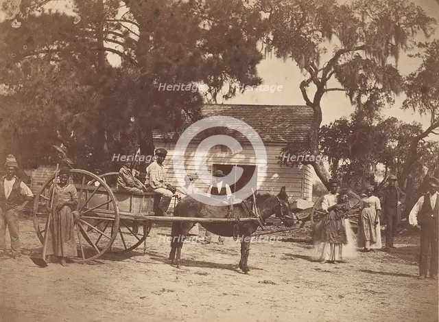 Negroes (Gwine to de Field), Hopkinson's Plantation, Edisto Island, South Carolina, 1862. Creator: Henry P. Moore.