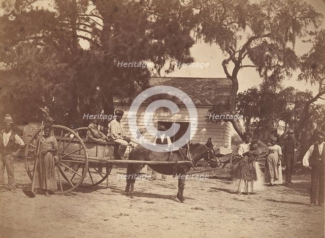 Negroes (Gwine to de Field), Hopkinson's Plantation, Edisto Island, South Carolina, 1862. Creator: Henry P. Moore.
