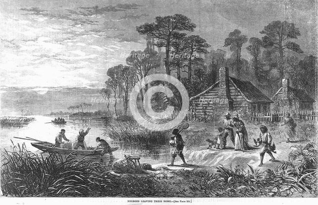 Negroes leaving their home, 1864. Creator: Unknown.