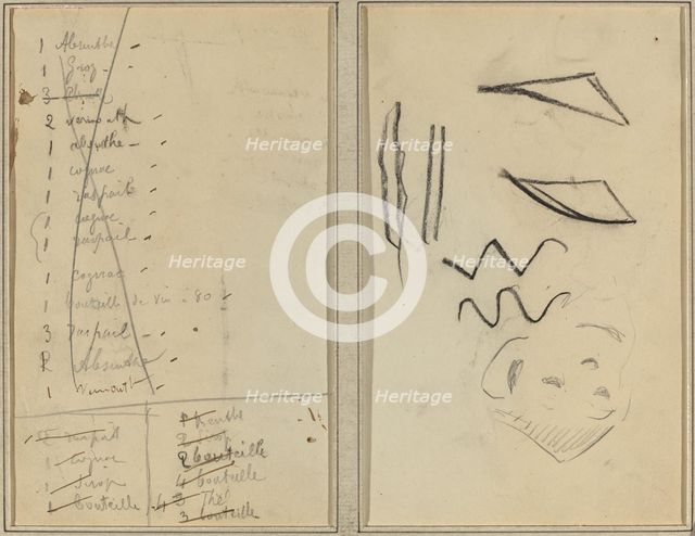 Neige (Snow); Itinerary [recto], 1884-1888. Creator: Paul Gauguin.