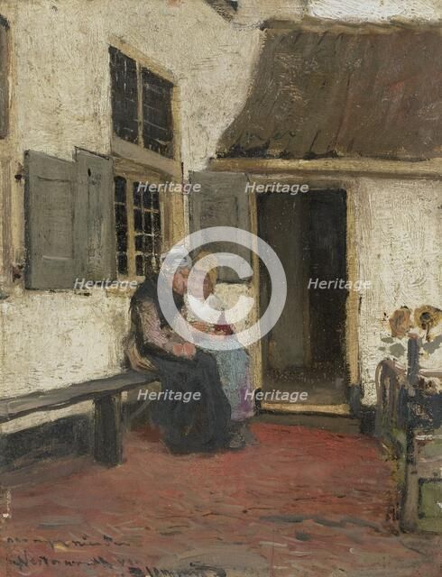 Neighborly Gossip, c.1880-c.1907. Creator: Bernardus Johannes Blommers.