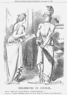Neighbours In Council 1869. Creators: John Tenniel, Joseph Swain