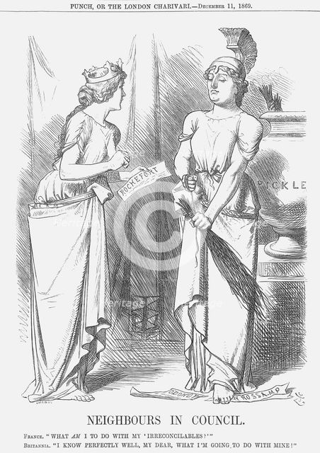'Neighbours In Council', 1869. Creators: John Tenniel, Joseph Swain.