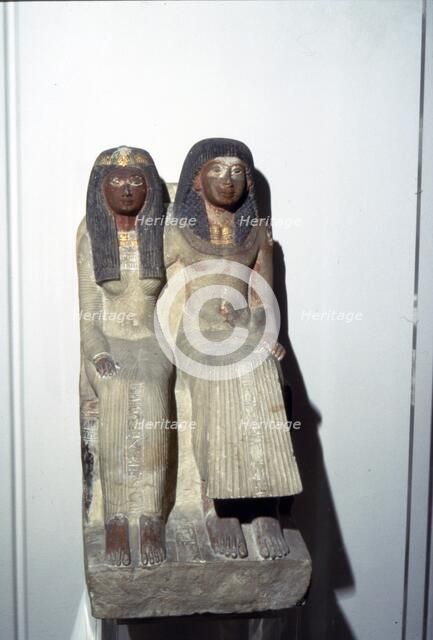 Neje and his mother, New Kingdom. 19th Dynasty, 1300BC-1200BC. Artist: Unknown.