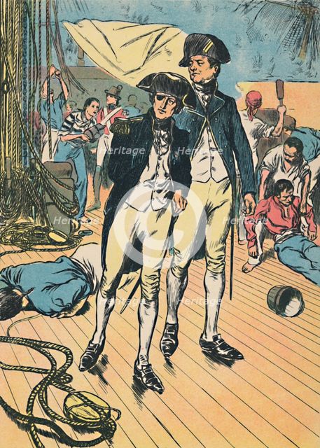 'Nelson on the Victory at Trafalgar', c1907. Artist: Unknown.