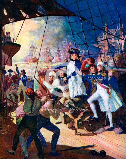 'Nelson at the Battle of the Nile', 1798, (c1920). Artist: Unknown