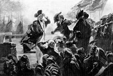 Nelson landing at Yarmouth, 1800.Artist: Andrea Sleigh