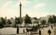 Nelson's Column and Trafalgar Square, London, 1906. Creator: Unknown