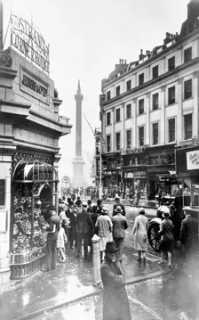 Nelson's Column, The Strand and Lyons Cornor House, Westminster, London, before 1933. Creator: George Davison Reid