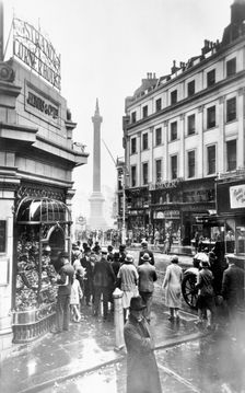 Nelson's Column, The Strand and Lyons Cornor House, Westminster, London, before 1933. Creator: George Davison Reid