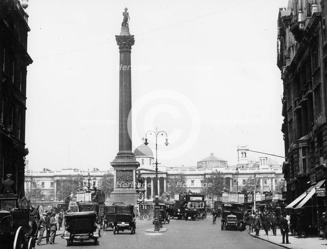 Nelson's Column, Trafalgar Square, London, 1920. Artist: Unknown