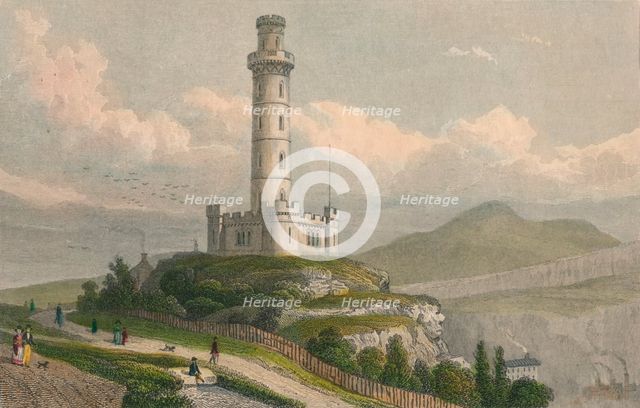 'Nelson's Monument, Calton Hill, Edinburgh', c1830. Creator: William Tombleson.