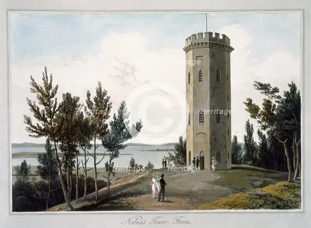 'Nelson's Tower, Forres', Moray, Scotland, 1821. Creator: William Daniell.