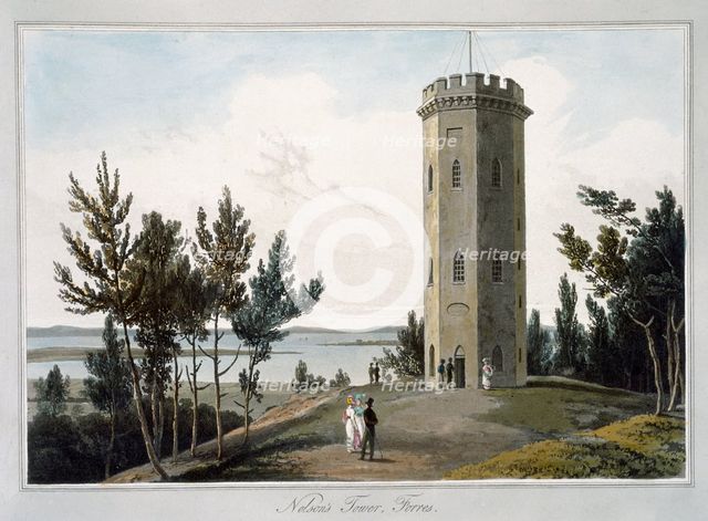'Nelson's Tower, Forres', Moray, Scotland, 1821. Creator: William Daniell.