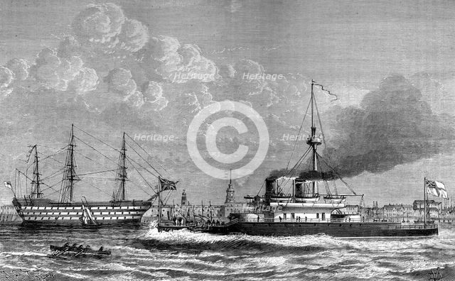 Nelson's Victory, 1800, and the Devastation, 1875, (c1880).Artist: HE Jozer