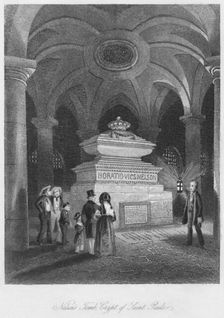 Nelson's Tomb, Crypt of Saint Pauls c1841. Artist: Thomas Hosmer Shepherd