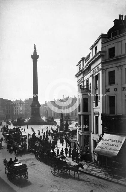 Nelson's Column, Trafalgar Square, City of Westminster, London. Artist: SE Poulton