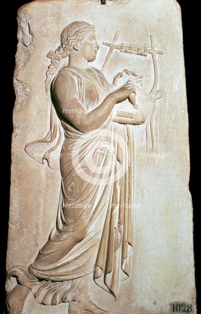 Neo-Attic relief of the Muse Citharide. Artist: Unknown