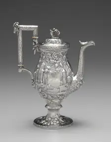 Neo-Rococo Coffee Pot, c. 1840. Creator: Samuel Kirk (American, 1793-1872)